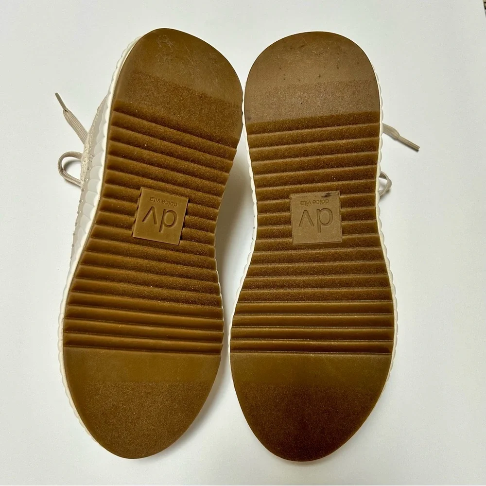 DV Dolce Vita Fredi Sandstone Ivory Cream Woman's Platform Sneaker Sz 8.5 Preppy